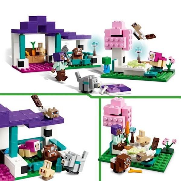 LEGO® 21253 Minecraft Animal Sanctuary, Plains Biome-leksak, karaktärsminifigurer och djurfigurer Flerfärgad