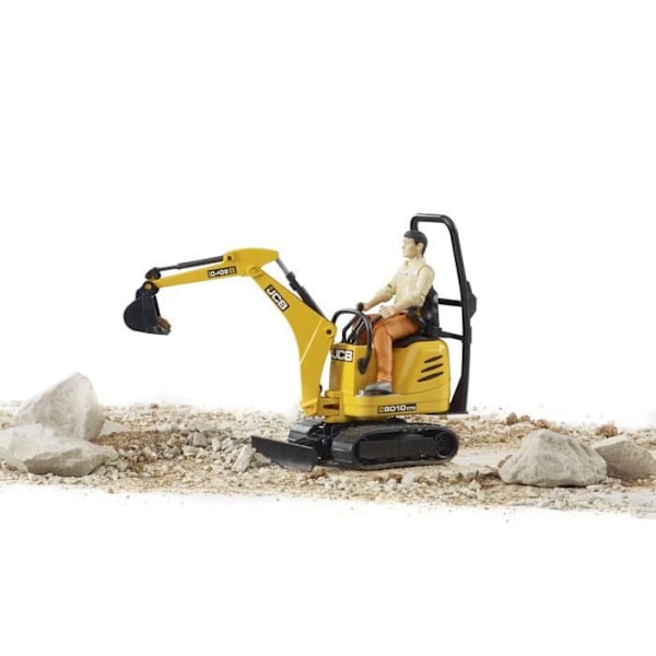 JCB 8010 CTS minigrävare med karaktär - BRUDER - Funktionell med figur - Gul