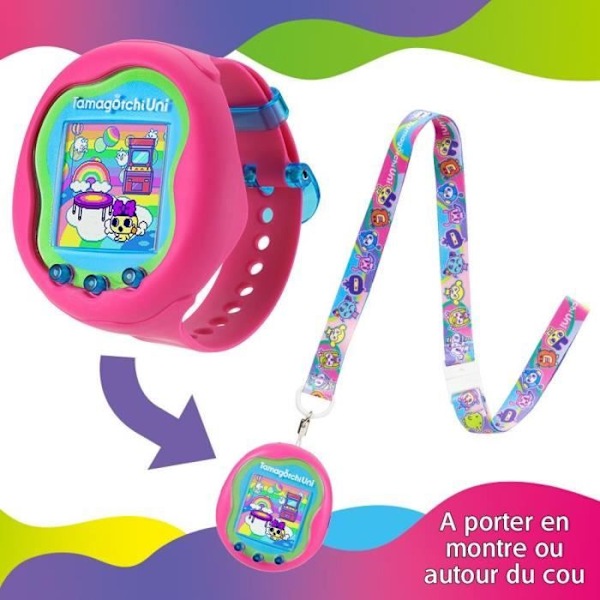 Tamagotchi Uni - Bandai - Model Pink - Virtuel kæledyr tilsluttet med armbåndsur Flerfärgad