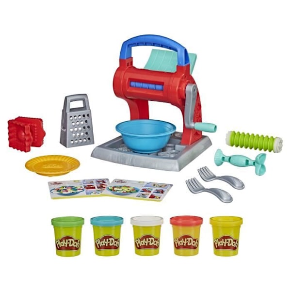Play-Doh The Pasta Factory, 5 farver ugiftig Play-Doh-dej, køkkenkreationer, fra 3 år og opefter Gul