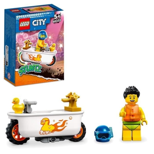 LEGO® City Stuntz Bathtub Stunt Motorcykel – Leksak med stuntminifigurer