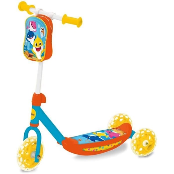 MONDO - Trehjulet scooter - Baby Shark blå / vit / gul / orange