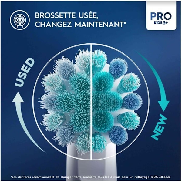 Oral-B Pro Kids elektrisk tandbørste til børn, Disney Frozen, 1 blødt børstehoved, timer og vibrationer Blå