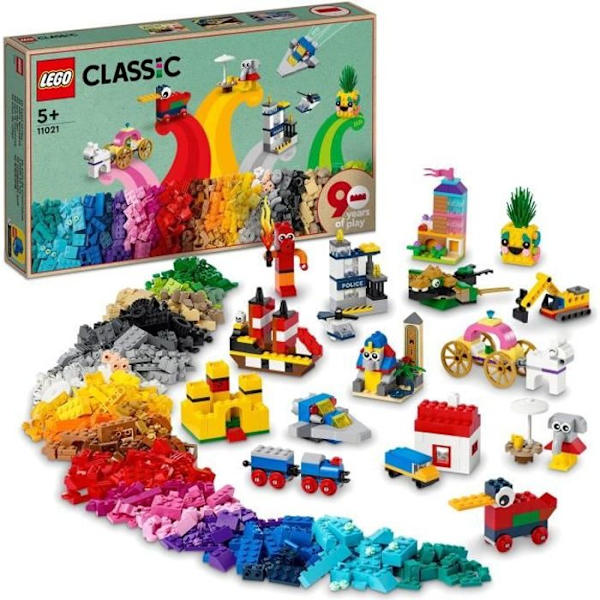 LEGO® Classic 11021 90 vuotta leikkiä, rakennuslelu ikonisilla malleilla Flerfärgad