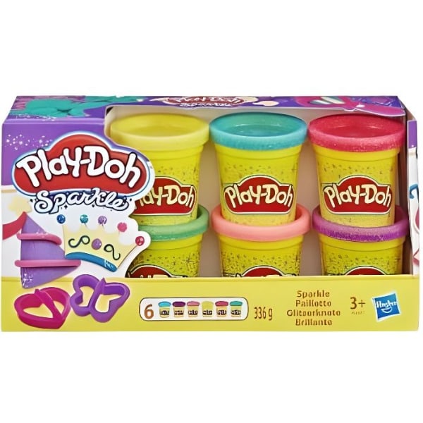 Modelervoks - PLAYDOH - De Voks - Glimmer - Farverig og funkler - Fra 3 år og op Paljetter
