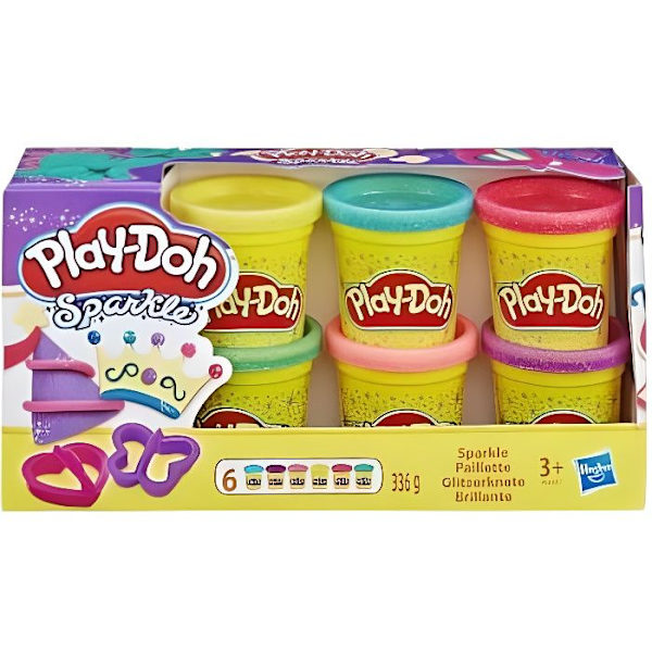 Modellera - PLAYDOH - Legan - Glitter - Färgglad och glittrig - 3 år och äldre Paljetter