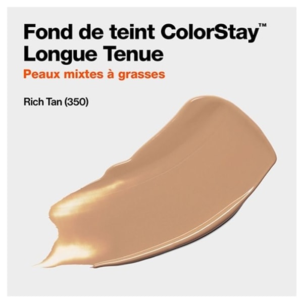 Fundament - REVLON - Colorstay - N°350 Rich Tan - 30ml - Kombinerede til fedtet hud Beige