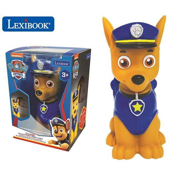 3D-nattlampa med färgvariationsdesign Paw Patrol Chase Ca. 13 cm Blå
