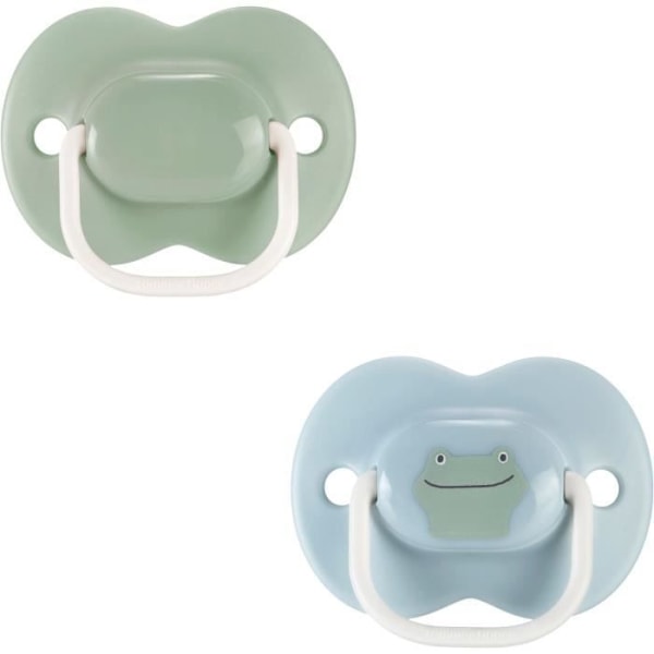 Nappar - TOMMEE TIPPEE - NÅR som helst - 6-18 månader - Set med 2 symmetriska BPA-fria nappar - Återanvändbar steriliseringskapsel grönt och blått