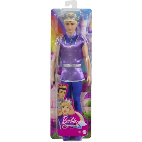 Barbie®-Ken® Prinsessa-nukke, vaalea, kruunu HLC23 Flerfärgad