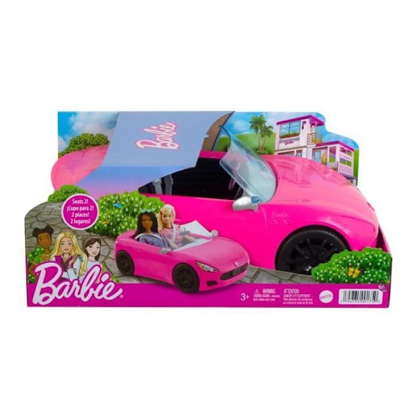 Barbie - Barbie Cabriolet Bil - Modell Dockfordon - Från 3 år HBT92 Flerfärgad