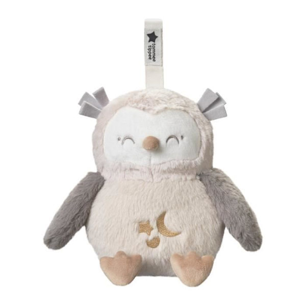 TOMMEE TIPPEE, Luxury Night Light Plys med CrySensor, 6 beroligende lyde, USB, Kan maskinvaskes, Ollie the Owl kastanj
