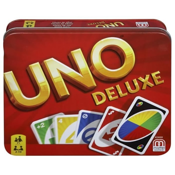 Mattel Games - Uno Deluxe - Perhekorttipeli - 7-vuotiaat ja sitä vanhemmat K0888 -