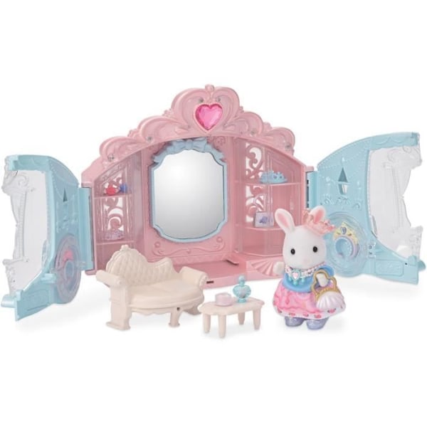 Leikkisetti - SYLVANIALAISET PERHEET - Prinsessapukeutuminen - Kärry- ja lumikanityttö Flerfärgad