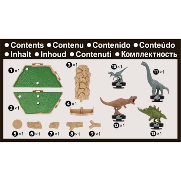 Balance Game - EPOCH-SPIL - Jurassic World Island Quake - Dinosaurer på platform, Sidst på plads vinder! Flerfärgad