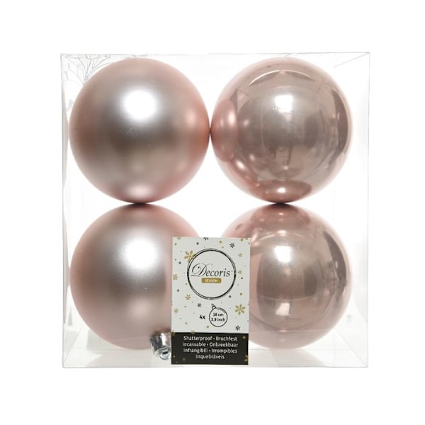Sæt med 4 julekugler (D100 mm) Alpine Powder pink