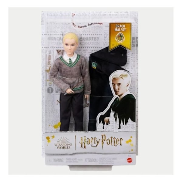 Harry Potter-Drago Malfoy-nukke sidoksella ja lisävarusteella HMF35 Flerfarvet