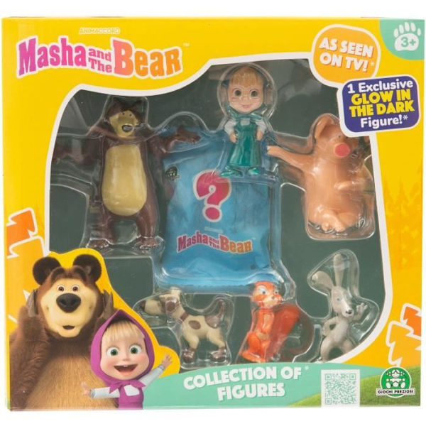 Figurer - MASHA OCH BJÖRNEN - Box med 7 figurer med 1 överraskning - Storlek 5-7 cm - Från 3 år - MHA31