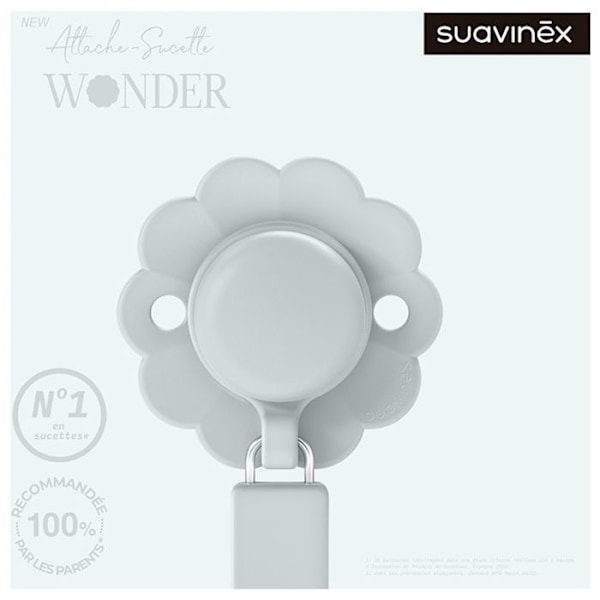 -Suavinex Attache Sutte Silikone Wonder (Model: Lys Blå)