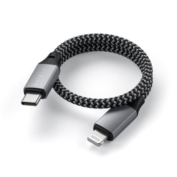 Satechi USB-C till Lightning-kabel 25 cm Grå