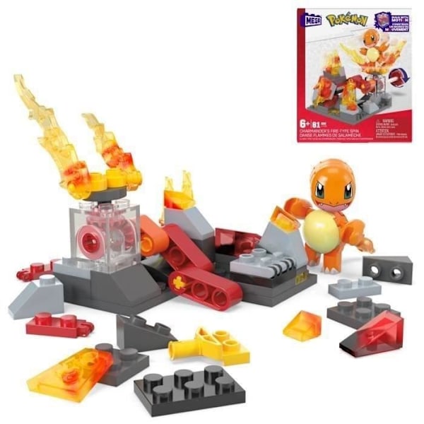 MEGA-Pokémon-Danse Flammes de Salamèche-Byg-sæt (81 dele) HTH86 Flerfärgad