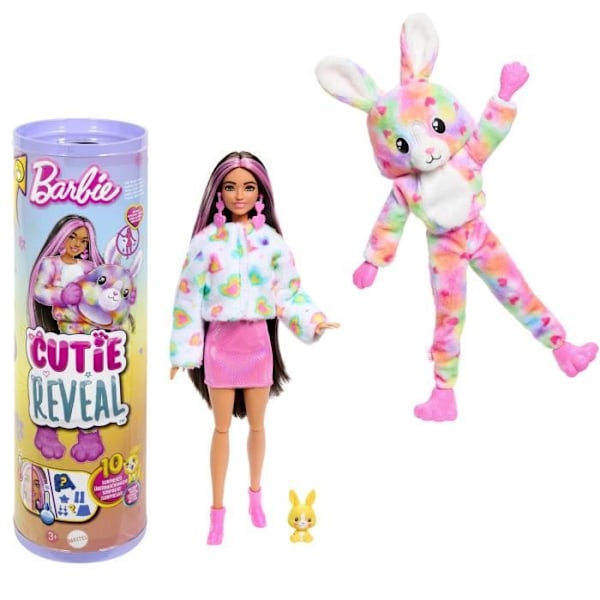Barbie-Barbie Cutie Reveal-färgglad drömkanindocka med 10 överraskningar HRK38 Flerfärgad