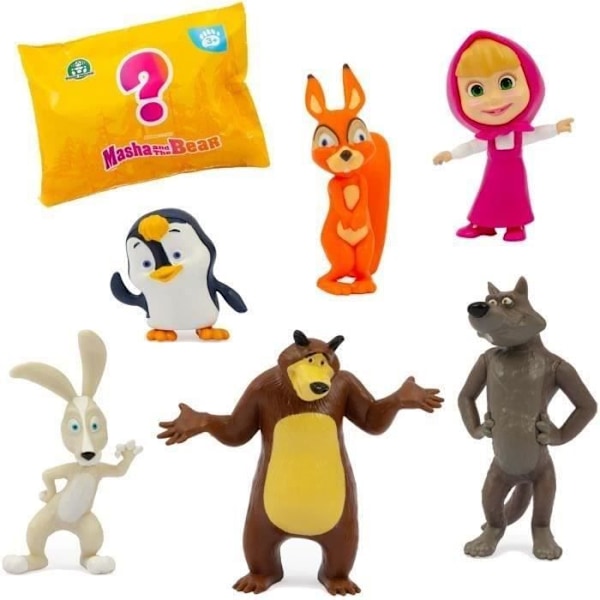 Figuriinit - MASHA JA KARHU - Pakkaus 7 figuuria, mukana 1 yllätys - Alkaen 3 vuotta - MHA23 Flerfärgad