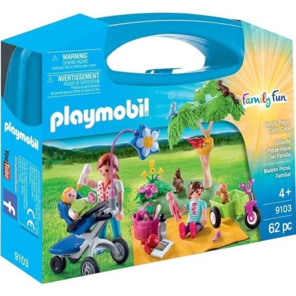 PLAYMOBIL - Familjepicknickresväska - 9103 - Innehåller 3 tecken och många tillbehör