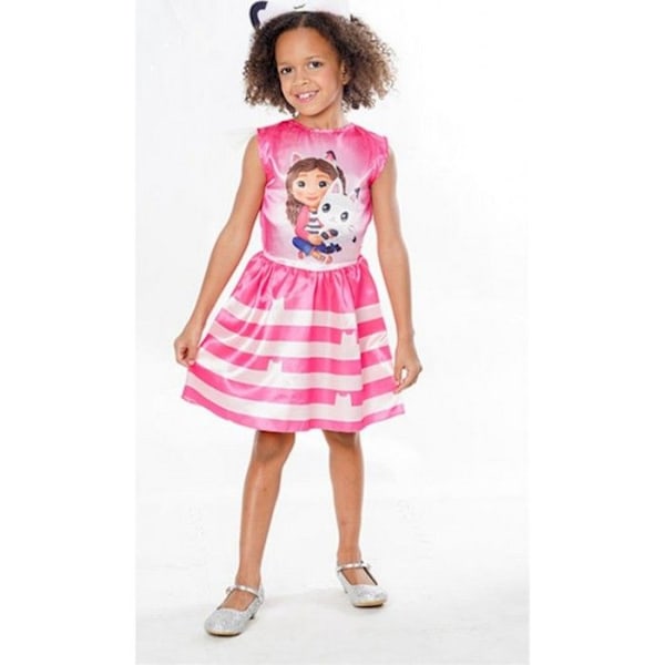 Gabby Kjole - RUBIER - Satin Pink - Officielt Gabby's Dukkehus kostume - One Size 3-5 år Rosa