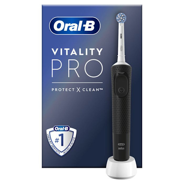 Elektrisk tandborste - ORAL-B - Vitality Pro - 3 borstlägen - Inbyggd timer - Uppladdningsbar Svart