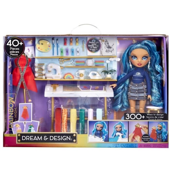 Rainbow High - Fashion Studio Couture Lekset - Poserbar Skyler Bradshaw Doll + tyger och sömnadstillbehör Flerfärgad