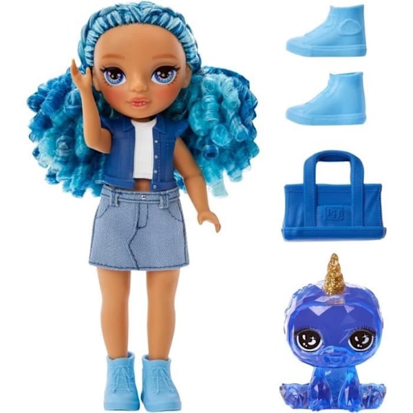 Rainbow High Littles - 15cm docka + husdjur - Blå - Från 4 år Blå
