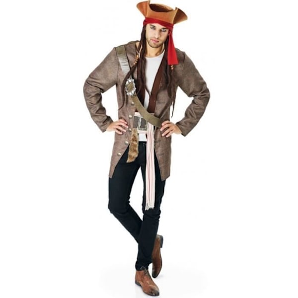 Kostume - Pirate of the Caribbean - Jack Sparrow unikt Flerfärgad
