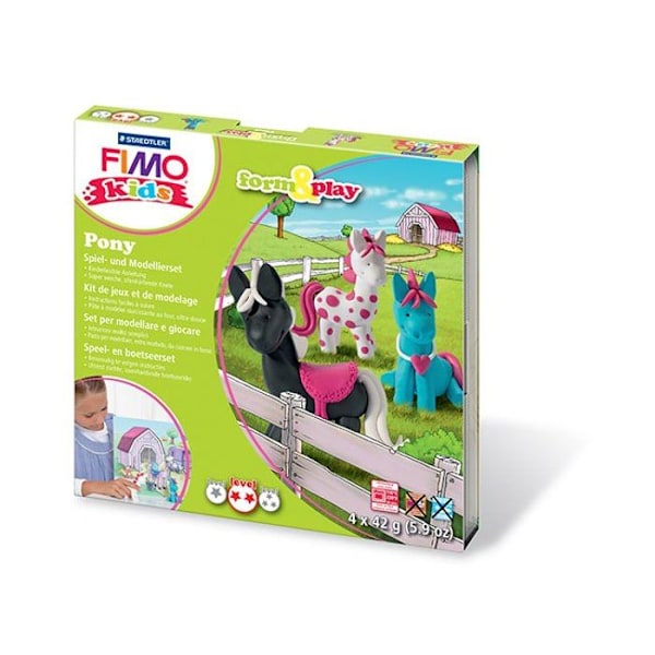 Fimo Kids modelsæt - STAEDTLER - Form&Play Pony - Flerfarvet - Niveau 2 Flerfärgad
