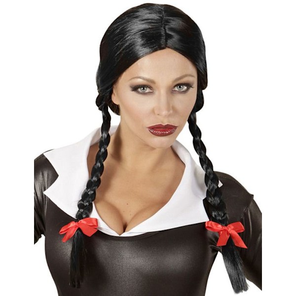 Brun flätad peruk - WIDMANN - Halloween - Vuxen Flerfärgad