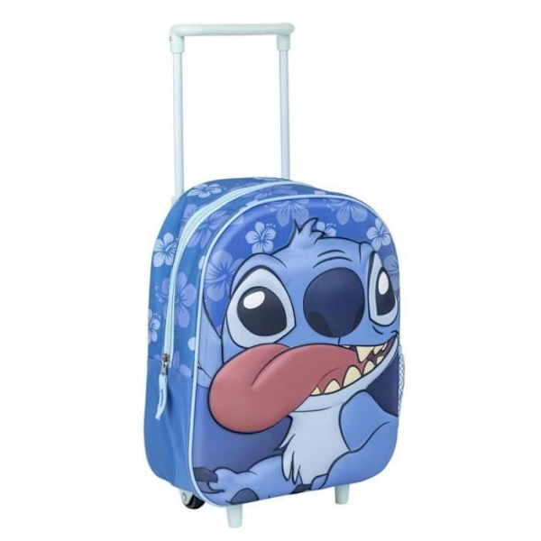 Reppu trolleyn kanssa - Disney - Stitch - 3D - Nostatettava kahva - Lapsille