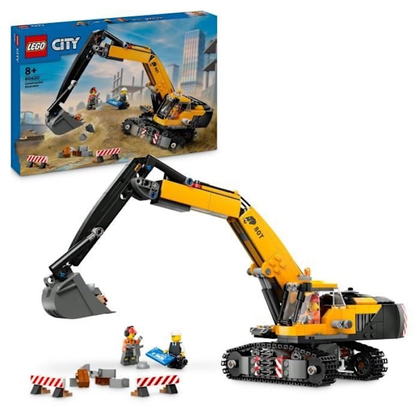 LEGO® City 60420 Den gule byggegravemaskine, legetøj til børn fra 8 år og opefter Gul