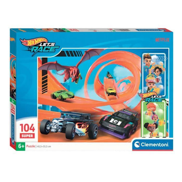 Clementoni pussel super color hot wheels, 104st.