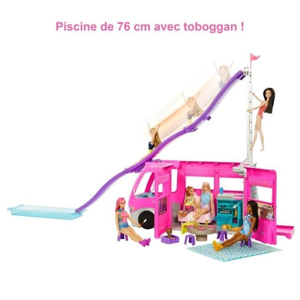 Barbie®-76cm Transformerbar husbil HCD46 Rosa