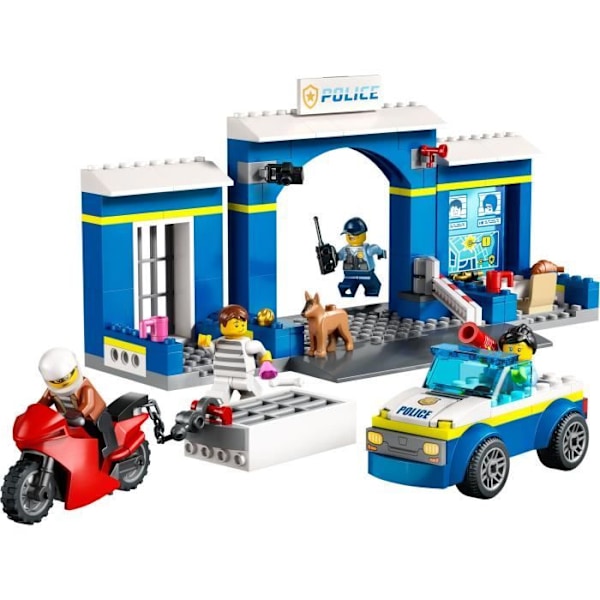 LEGO® City 60370 politistationsjagt, legetøjsbil og motorcykel, fængsel Flerfärgad