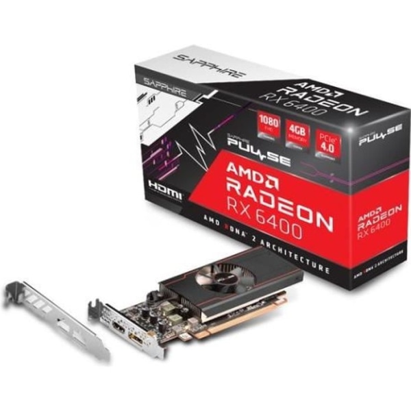 Grafikkort - SAPPHIRE - Radeon RX 6400 PULSE GAMING - 4 GB - GDDR6 (11315-01-20G)