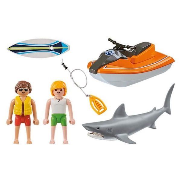 PLAYMOBIL 70489 REDNINGSBÅD OG HAJANgreb 14 STK