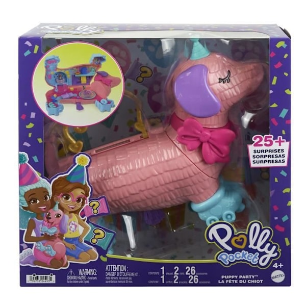 Polly Pocket-Puppy Party-Box med figurer HYD98 Flerfärgad