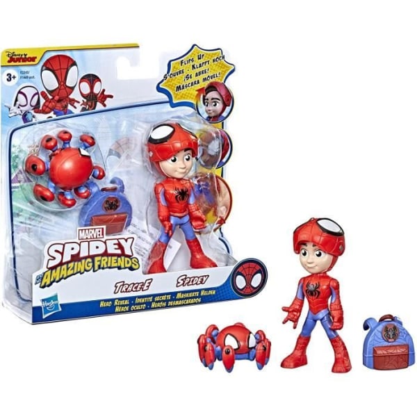 Spider-Man Spidey och hans fantastiska vänner - F2243 - Hemlig identitet - Pack 2 st Actionfigurer 10cm - Spidey + Trace-E