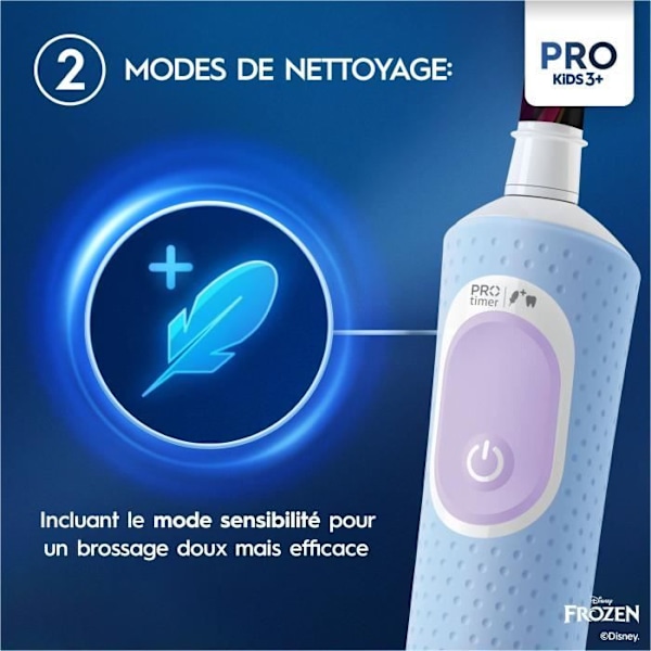 Oral-B Pro Kids elektrisk tandbørste til børn, Disney Frozen, 1 blødt børstehoved, timer og vibrationer Blå