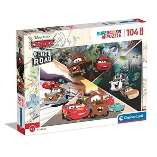 Puzzle - CLEMENTONI - Maxi Cars på vejen - 104 dele - Tema Køretøjer og maskiner - Fra 3 år