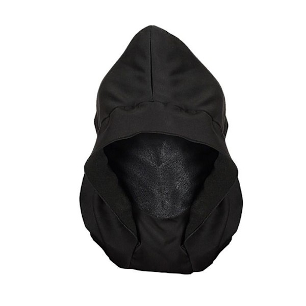 Helmask för vuxna med huva, osynligt ansikte och lysande ögon, vit Svart
