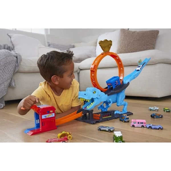 Hot Wheels - Attack of the T-Rex - Sæt med 1 bil Lille bil - Køretøjer - fra 4 år og opefter Flerfärgad
