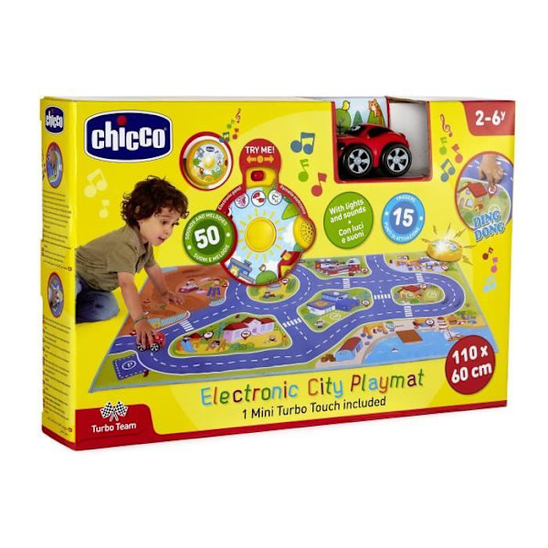 Elektronisk lekmatta - CHICCO - City Mini Turbo Touch - Flerfärgad - Blandad - 110 x 60 cm Flerfärgad