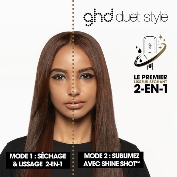 2-in-1 Kuivaaja Suoristaja - GHD - Duet Style - Valkoinen - Ultra Gloss Levyt - Airfusion Tekniikka